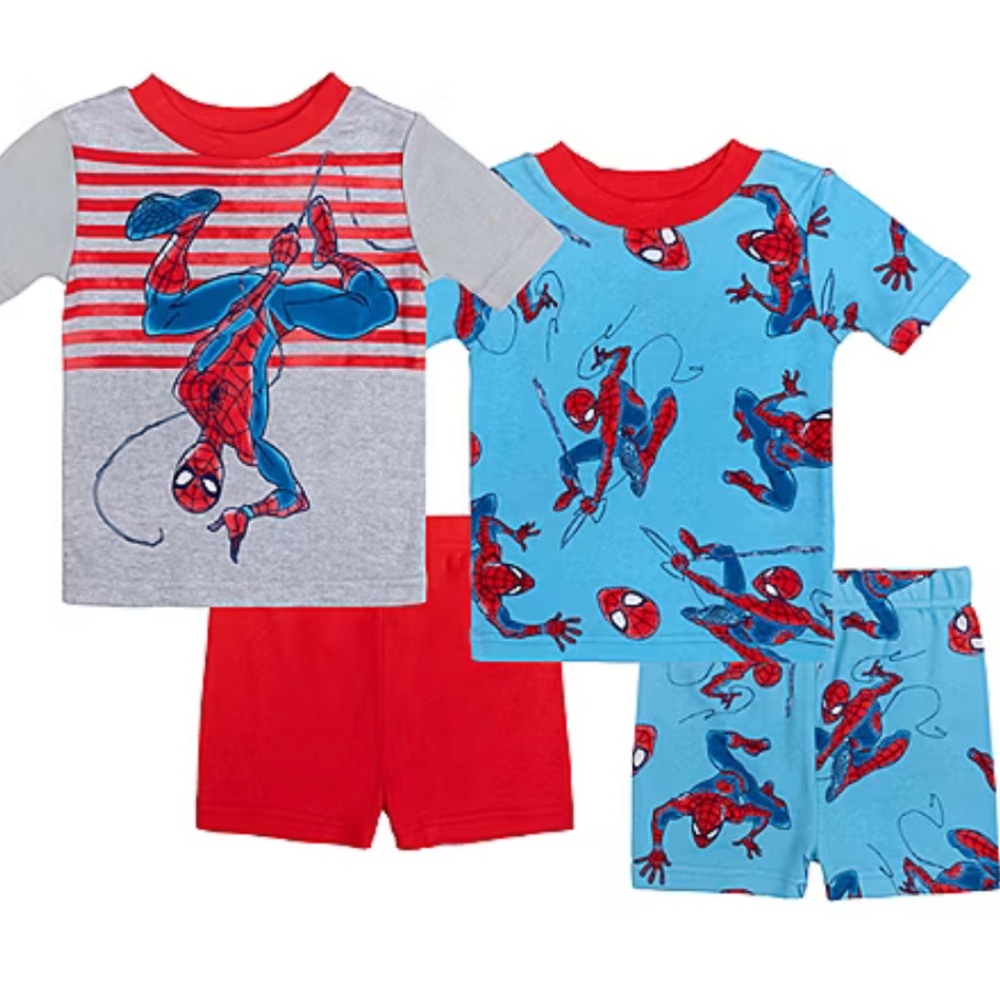 Disney Marvel Collection Toddler Boys 4-pc. Spiderman Pajama Shorts Set NWT